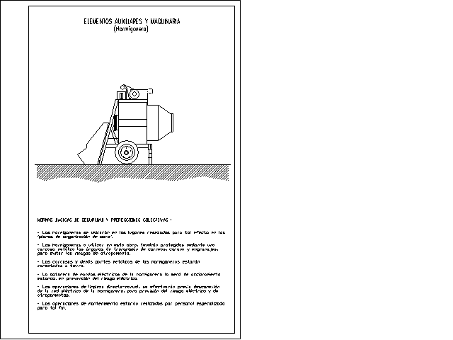 hormigonera manual GRAFICOS CAD SEGURIDAD